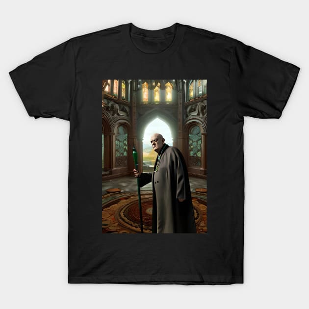 Aleister Crowley The Great Beast of Thelema in a Temple Digital Art T-Shirt by hclara23